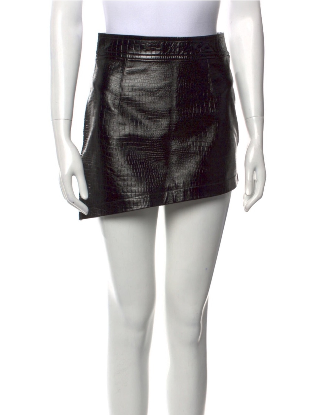 Helmut Lang leather croc embossed mini skirt